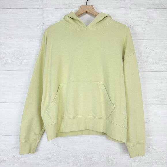 Revolve Weworewhat Oversized Pullover Hoodie Women Medium Cozy Pale Yellow Green - Picture 3 of 16
